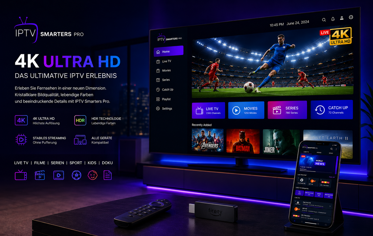 IPTV 4K Streaming auf Smart TV in Deutschland